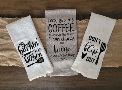 Sarcastic Kitchen Towels, Funny Dish Towels, Gift Idea, Housewarming Gift, Hostess Gift, Mother's Day Gift, Birthday Gift - image2